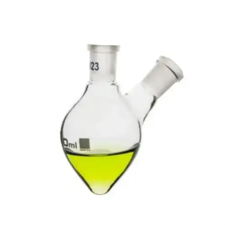 Glass Pear Shape Flask with Two Necks Glass Pear Shape Flask with Two Necks